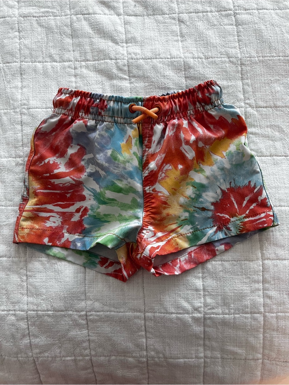 Zara Kids Tie-Dye Drawstring Shorts - Red, Blue, Green, Yellow